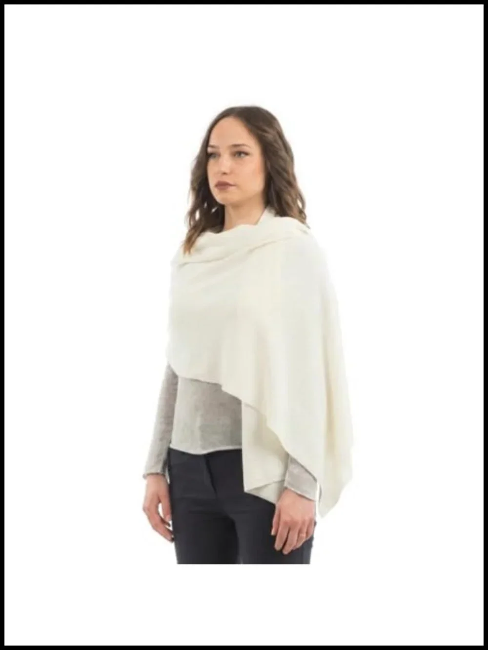 Cashmere Blend Stole Wrap Italy 24x73 One Size